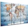 B&D XXL - Quadro 135x90 cm 3 Pezzi - Stampa su Tela Strutturata XXL Grande - Quadri Moderni Componibili Camera da Letto Matrimoniale - Stampe da Parete Arte - Kontinent Legno k-C-0035-b-h