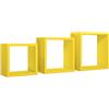 MODULARREDO Sanitec Incubo Mensole da Parete, Legno, Giallo Canarino, 15.5x35x35 cm, 3 unità