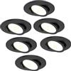 Ledvion - 6X Faretti LED da Incasso, Neri, Dimmerabili, 7W, IP65, CCT, COB, Ø90mm, 5 Anni di Garanzia