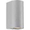 Dopastore Applique da Parete Attacco 2xGU10 Per Esterno e Soggiorno Camere Design Effetto Tubolare Doppia Emissione di Luce Porta Faretto da Parete Stile Moderno Impermeabilità IP65 (Grigio)