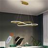 Lanekd Lampadario soggiorno a sospensione, L100cm 48W Tavolo da Pranzo Cucina Lampadari LED Dimmerabile Con Telecomando Lampada a Sospensione Moderna Ufficio Bagno Sala Lampade