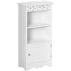 HOMCOM Mobiletto da terra e un Armadietto 2 Ripiani Anta in MDF Bianco Bagno MDF 40L x 23P x 80A cm Bianco