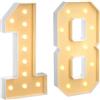 TTiiLoe Tenda da 100 cm, illuminata, numero 18, grandi numeri LED, tenda, decorazione, mosaico, bianco caldo, cartello luminoso per casa, festa, compleanno, matrimonio, compleanno, Natale