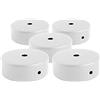 AMARCORDS - 5 Rosoni Lampadario in metallo, coprifili per lampada completo di accessori fermacavo viti e staffa da soffitto. Diametro 77mm altezza 26mm colore BIANCO