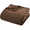 Generico Plaid Coperta Soffice Pile Caldo Letto Divano Colori Moderni Mod.PLAID MORBIDO 130X160 MARRONE