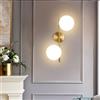 TOT ELECTRIC Lampadario a sospensione Applique Oro con sfere bolle bianche design moderno minimal (Applique-2 Sfere)