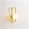 Dopastore Applique da Parete Attacco G9 Design Sfera in acrilico con Anello Allungato Oro Lampada da Muro Moderna IP20 da Interni Camere Salone Corridoio