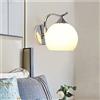 Chao Zan Applique Da Parete Vintage Sconce Da Parete Bianco Palla Di Vetro Piccola Lampada Da Parete sfera, lampada da soffitto Luce da Muro Illuminazione per camera da letto, soggiorno, corridoio