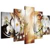 B&D XXL - Quadro 200x100 cm 5 Pezzi - Stampa su Tela Strutturata XXL Grande - Quadri Moderni Componibili Camera da Letto Matrimoniale - Stampe da Parete Arte - Fiori Perle Diamant b-A-0257-b-o