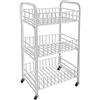 Vetrine in rete Vetrineinrete® Carrello in Metallo da Bagno portaoggetti con con Tre o Quattro Ripiani scaffale Organizer Porta Oggetti con Ruote carrellino con rotelle (3 Ripiani) 67857 F39