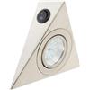 Healeved Luce LED Sottopensile Triangolare 13x13 Cm in Acciaio Inox Spazzolato, Luce Bianca Naturale per Cucina, Armadi e Vetrine, Illuminazione Sottopensile Vetro Temperato Resistente