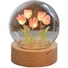 Beufee Lampada a fiori, lampada a tulipano Lampada da tavolo a fiori artificiali fatti a mano Lampada da scrivania a fiori Lampada da notte a tulipano Lampade iche Lampada da comodino (Rosa)