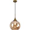 TEKHOME Lampadario a sospensione decorativa in metallo con sfera in vetro attacco E27 lampada contemporanea (Argento/Oro) A72 (ORO)