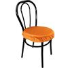 Russo Tessuti Set 6 Cuscini Sedie Rotondi Cucina Coprisedia Elastici Imbottiti Tinta Unita-Arancione