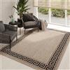 TAPISO Melissa Tappeto Esterno Interno Pelo Corto Testure Piatta Moderno Etnico Monocromatico Marrone Nero Outdoor Indoor Oeko-Tex Terrazza Balcone Soggiorno Cucina 200 x 290 cm