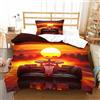 LILIlaobiao Ferrarii Racing Biancheria Da Letto, Chiusura A Cerniera Set Copripiumino Morbida Microfibra Calore The Setting Sun Formulaone Set Di Biancheria Da Letto Single（135x200cm）