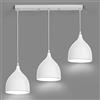 ChaoZan Lampada A Sospensione dal Design Moderno Nordico, Lampada A Sospensione A Forma di Imbuto bianca, alluminio Metallo Regolabile in Altezza E27x3 Ristoranti sala da pranzo soggiorno Caffè