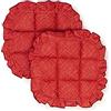 PARAMAISON Cuscini Coprisedia Shabby Chic Unito, Set da 2 pezzi, Trapuntato, Imbottito, Fissaggio con 4 Alette, Sfoderabile, 40x40 cm, Vari Colori