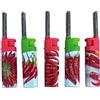 Generico Accendino Multiuso per Cucina, Barbecue, Camping, Ricaricabile, Multicolore, con Impugnatura Ergonomica, Fiamma Regolabile (5 pz. Peperoncino rosso (13,5cm9)