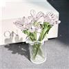 Pnedeodm Handmade Mini Glass Flowers in Vase, Colorful Tiny Glass Flowers Ornaments for Desk Decor, Forever Glasses Flower Bouquet Gift for Mum, Women, Birthday,Mother's Day (K)