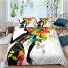 Loussiesd Set di biancheria da letto con farfalle per bambini, fiori alla moda, set di biancheria da letto per ragazzi e ragazze, con 2 federe, 3 pz., copripiumino ornamentale con farfalle e fiori per ragazzi e