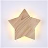 LIGKIN Applique da Parete Moderna a LED 15W Lampada da parete Creativa legno 3000K Luce calda Stella Luce Notturna Lampade da Parete Camera da letto per Bambini Corridoio Scala, Ø22CM