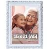 Victor cornice portafoto "Rubens" bianco argento 15x21 cm - profilo: 30 x 20 mm - stile barocco antico - vetro vero - decorazione per la casa