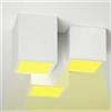 Partenopeautensili® Plafoniera moderna lampada soffitto 3 cubi gesso verniciabile luce LED 24W per faretti GU10 tensione ingresso 230V by universo (Con faretti luce calda 3000k)
