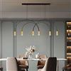 WXHC Moderno Conciso Creativo Arte Lampadario,E27 (In Vi Edei) Nordic Designer Minimalista Linea Lampada Di Ferro,Ristorante Tavolo Da Pranzo Bar-Nero e oro 6t