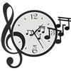 Arti & Mestieri Musica - Orologio da Parete di Design 100% Made in Italy - in Ferro, 50 x 47 cm - Nero e Bianco