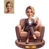CHFUDN Supporto Fotografico in Acrilico Personalizzato Stile Cartoon, Decorazione da Scrivania con Effetto 2D, Regalo Personalizzato per Compleanno e Natale, Ideale per Ufficio e Studio (Donne in Completo)
