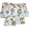 S&G Home - Set Lenzuola Puro Cotone Stampa Fantasia - SG-lenz-fantasia - Colore Mongolfiere Verde, Variante Set Lenzuola Matrimoniale