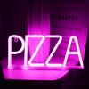STHomedeco Neon LED Murale - PIZZA Lettera Neon Insegna Luminosa & Adesivi DIY Per Orari Di Apertura Per Pizzeria Bar Ristoranti Cucina Festa Decorazione (Rosa PIZZA)