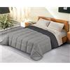 BANZAII TEXTILE INNOVATOR ONLINE Banzaii Trapunta Invernale in Ecopiuma Double Face Super Soft Due Piazze Matrimoniale 260x260 cm Grigio Chiaro/Grigio Scuro