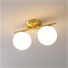 Kikioo Nordic Tutto Rame plafoniera corridoio corridoio Lampada Ingresso Foyer Lampada Rotonda con Paralume in Vetro Opale Latte Lampada da soffitto Soggiorno Guardaroba lampadario E27