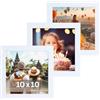 Victor cornice portafoto "Dali" bianca 10x10 cm set da 3 - legno moderno - vetro acrilico - design moderno - decorazione d'interni