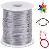 LEREATI 2 mm filo di nylon per bracciale perla 100 m cordino macramé filo di giada, cordino in raso per arti creative, gioielli, decorazioni (grigio)