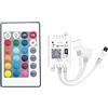 Cleiscry Smart RGB WiFi Controller DC12-24V per LED RGB Strip compatibile con Alexa, Google Home e Siri, controllo app, sveglia, telecomando, 20 modalità dinamiche (doppia uscita)