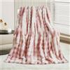 GKXLH Coperta Peluche Coperta Soffice - Coperte morbide Coperta di lanci per il letto, Calda Coperta per divano, Coniglio Coperte di Pelliccia sintetica e Coperte per letto divano Sofa (Rosa Sfumato)