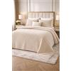 Generico Copriletto Trapuntato Coste Velour in Velluto a Costine, Coperta Letto Matrimoniale Elegante e Morbida, Copriletto Moderno Tinta Unita per Camera da Letto - Design Made in Italy (Panna)