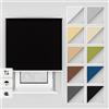 Estika Tenda a rullo oscurante termica con foratura - 150 x 150 cm - Nero - montaggio a soffitto o parete, per interni, per finestre, protezione solare
