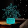 Jilijia The Seven Deadly Sins, luce notturna 3D a 7 colori che cambia gradualmente con tocco e interruttore a distanza, lampada da tavolo a LED USB, per Natale, Ringraziamento, regali di compleanno
