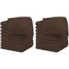 IlGruppone Set 20 Pezzi Lavette Asciugamani Viso Mani 100% Cotone 490 Gsm 30x30 Cm Bagno Bidet Vari Colori Morbide Assorbenti Asciugamano Spugna Ospite - Cioccolato - 30x30 cm