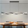 Mikeru Moderna Lampada a Sospensione, 120cm Luce Nera Regolabile per Sala Da Pranzo con Telecomando 10%-100% Luminosità Regolabile 3000k/4500k/6000k Lampadario Nero LED per Isola Della Cucina