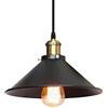 iDEGU Lampada a Sospensione Vintage Lampadario a Sospensione Industriale in Metallo Stile Edison E27 Plafoniera Retrò Lampada da Soffitto per Sala da Pranzo Soggiorno Cucina Bar, Nero (Solo, 26cm)