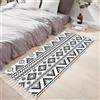 Tomifine Tappeto Salotto Vintage con Nappe, Motivo Moderno Geometrico Lavabile Tappeti per Cucina, Soggiorno, Camera da Letto (60x120 cm,Bianco Nero)