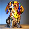 AHQCBWG Corgi, lampada da tavolo a forma di bassotto, con USB, luce notturna a LED, in vetro colorato, per comodino, soggiorno, camera da letto, amanti degli animali, decorazione per la casa e