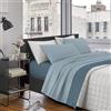 Il Gruppone Passione Casa Completo Letto Lenzuola Matrimoniale,100% Cotone, Set letto, Lenzuolo Sopra, Sotto e Federe 2 Piazze - Compose Blu