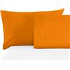BANZAII TEXTILE INNOVATOR ONLINE Banzaii Coppia Federe Cuscini Letto in Microfibra 50x80 cm, Anallergiche, Antiacaro, Made in Italy, Arancio Chiaro