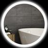 kleankin Specchio Bagno Rotondo con Luce LED Ø60cm, 3 Colori Luce, 3000-6500K, Interruttori Touch, Specchio da Parete Antideflagrante con Luminosità Regolabile, Funzione Memoria, Antiappannamento